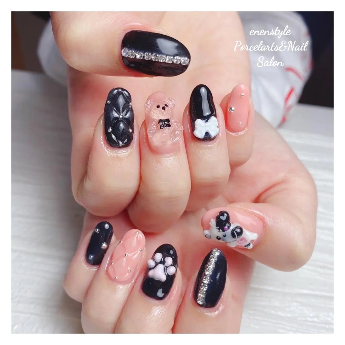ミディアム ネイル 🐾enen style 🐾のネイルデザイン