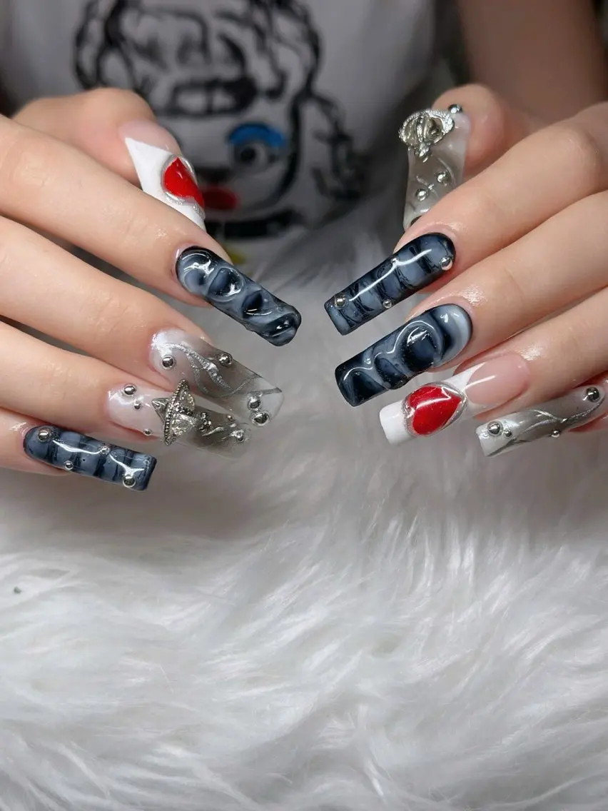 ネイル オーロラネイル フレンチネイル ジェルネイル ハロウィン 韓国ネイル ハンドネイル neco H.babynailのネイルデザイン