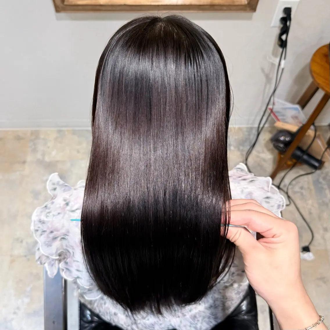 ロング 縮毛矯正 レイヤーカット 縮毛矯正 高杉颯汰のヘアスタイル