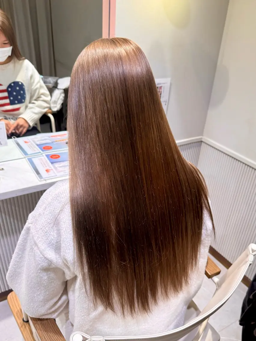 カラー ベージュカラー ブリーチ 透明感カラー ミルクティーベージュ ヘアカラー 暖色カラー/艶髪/ 韓国/ひなのヘアスタイル