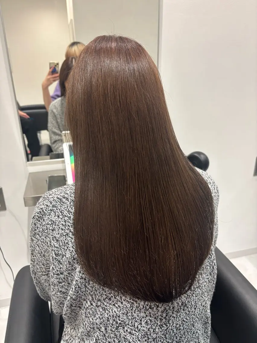 ロング カラー ベージュカラー ブリーチ ブラウンカラー ケアブリーチ カシス 🎀韓国ヘア× 透明感カラー🎀正源のヘアスタイル