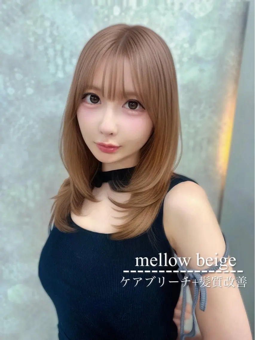 セミロング カラー ヘアカラー トリートメント ハイトーン特化💍 chloe💍韓国のヘアスタイル