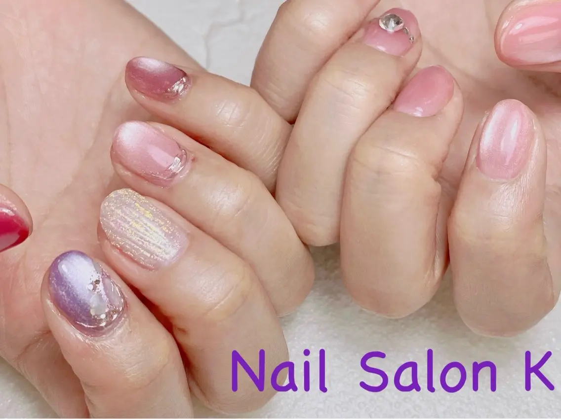 ネイル 持ち込み ハンドネイル Nail Salon K 🧸美爪育成のネイルデザイン