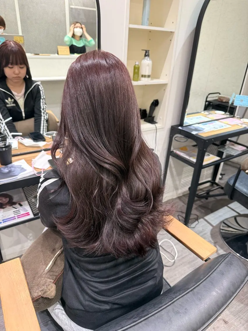 ロング カラー ブリーチ ラベンダーカラー ブリーチなしカラー ピンクカラー ピンクラベンダー カット ヘアカラー cocotte🫧 kotomiのヘアスタイル