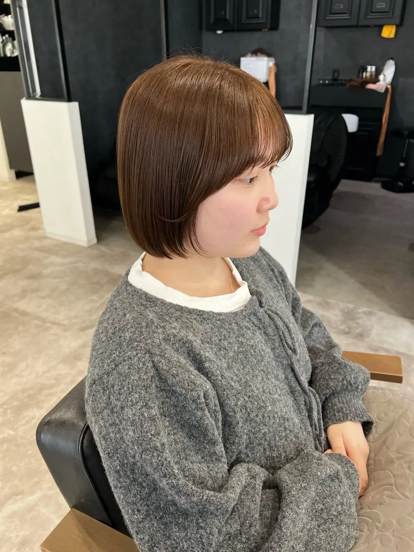 【前髪・顔周りストレート】+前髪カット+トリートメントᐩᕀの写真