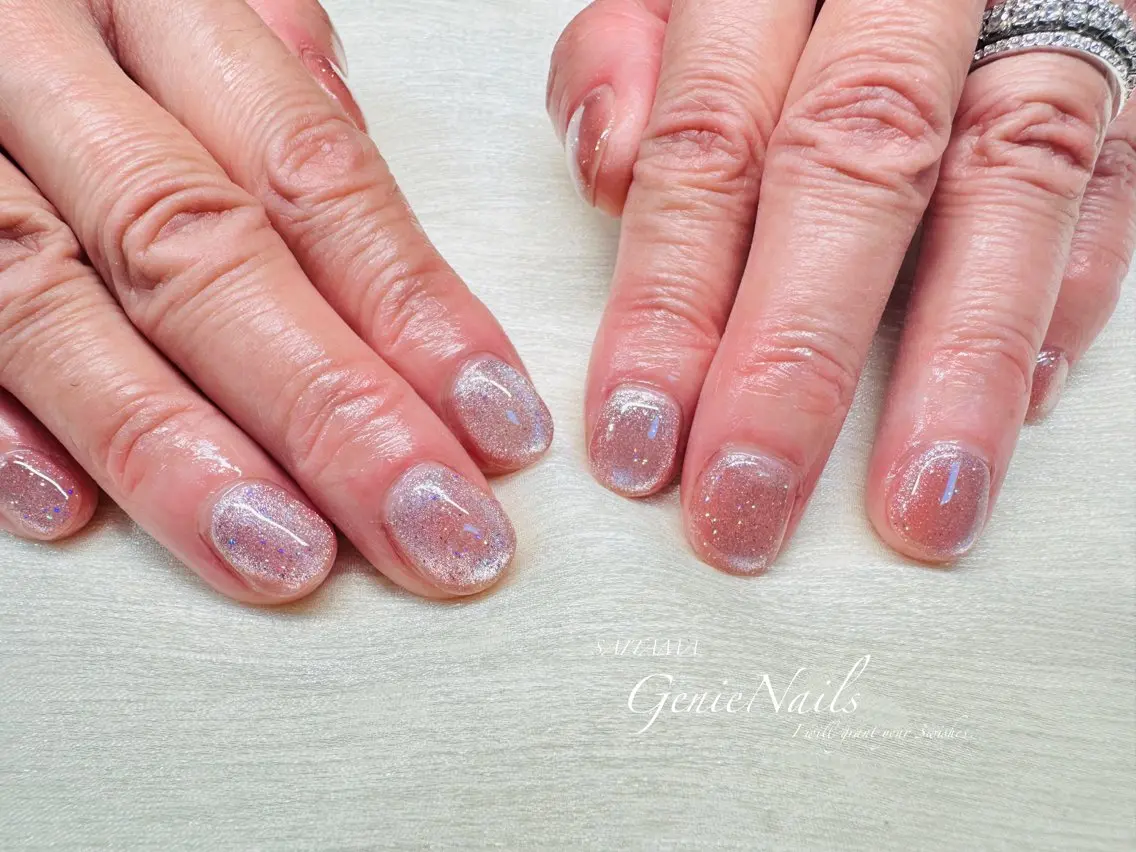 メンズ ネイル アートネイル フラッシュネイル フラッシュマグ ロングネイル メンズネイル Genie Nailsのネイルデザイン