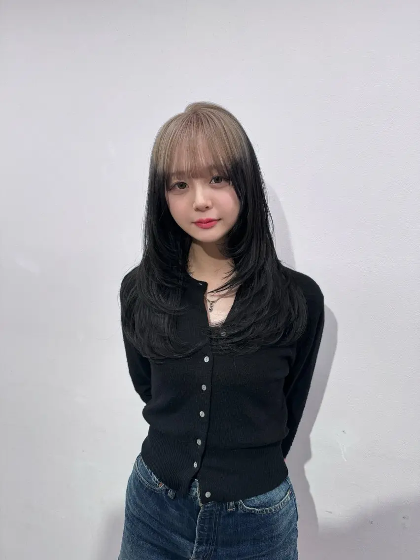 ロング カラー ヘアアレンジ ウルフカット×ハイ トーン職人🤍ゆうひのヘアスタイル