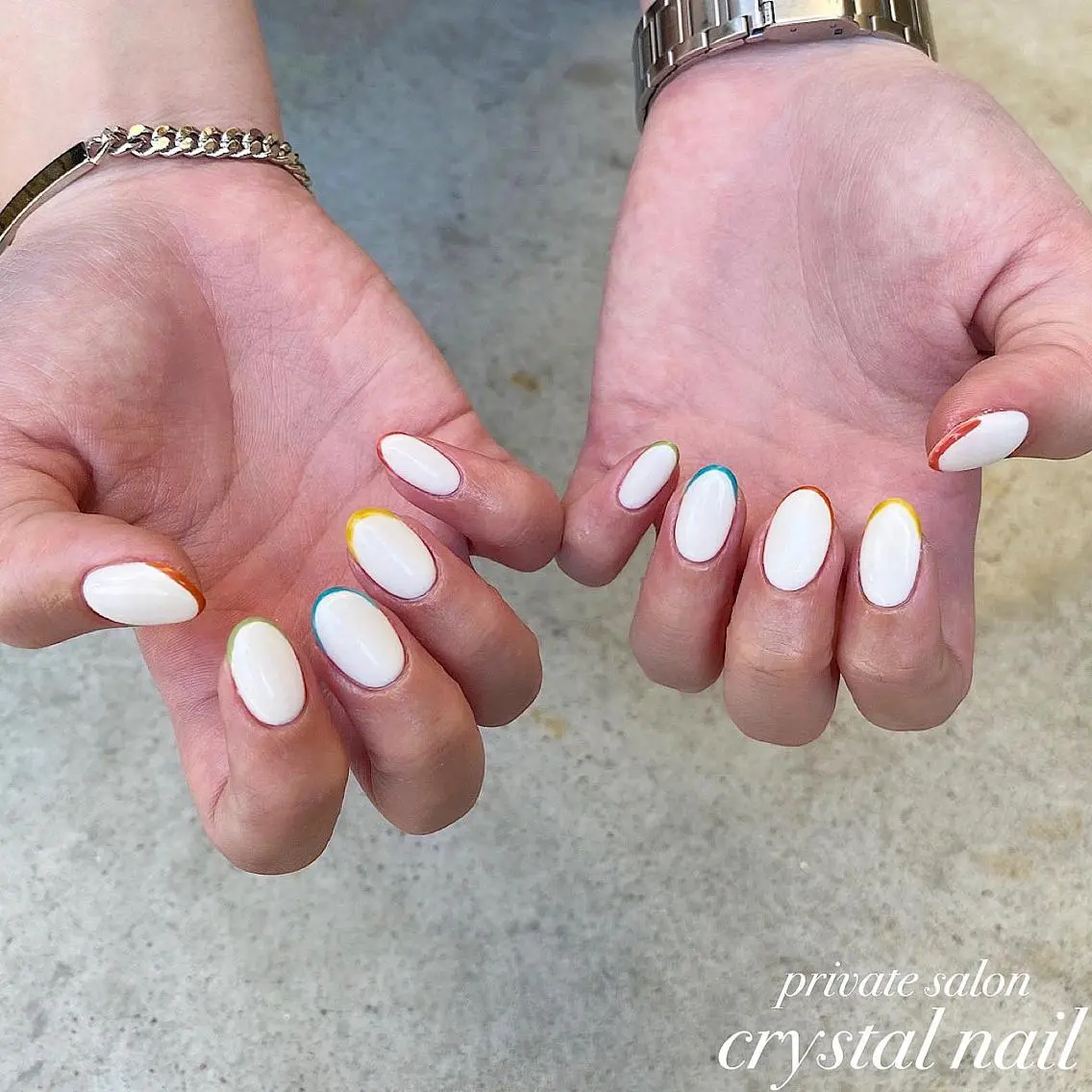 ネイル フレンチネイル ハンドネイル Crystal Nailのネイルデザイン