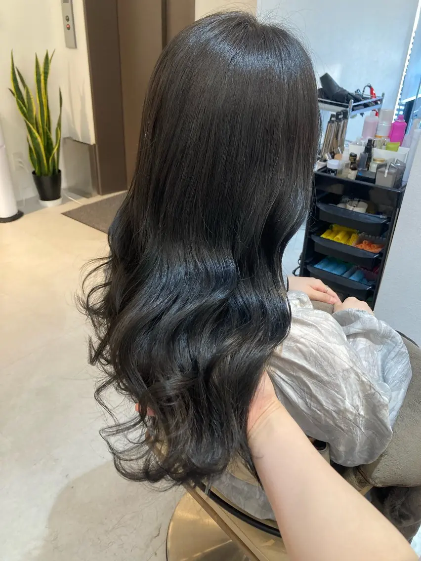 ロング カット ヘアカラー トリートメント ✨色持ちの良い艶 カラー✨蟹江真世のヘアスタイル