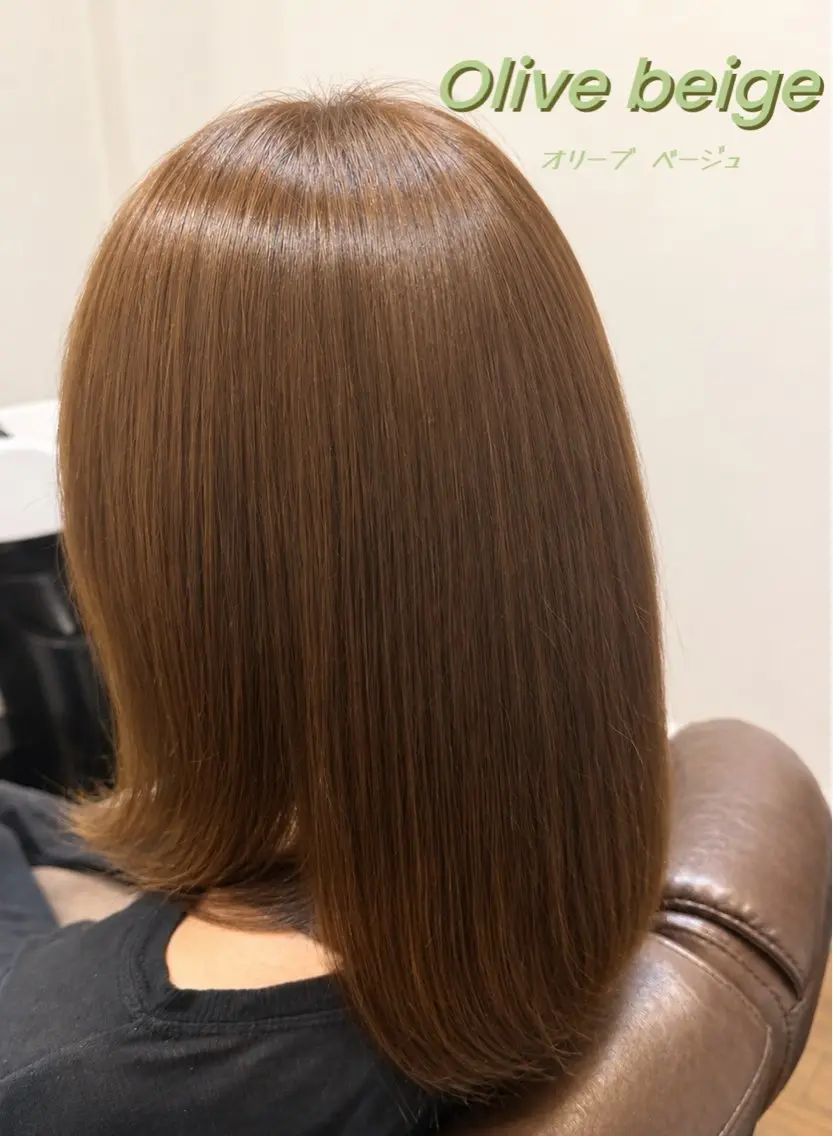 セミロング カラー ベージュカラー 透明感カラー オリーブベージュ ヘアカラー I'sm HIKARIのヘアスタイル