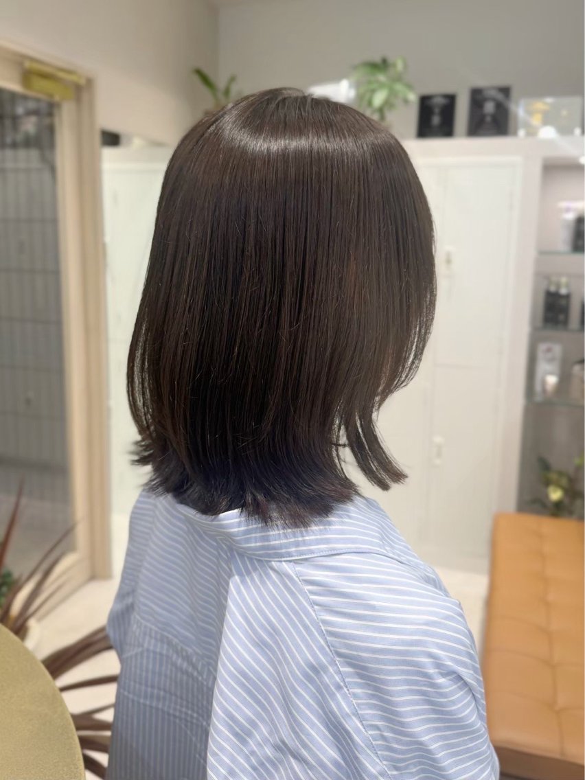 ミディアム カラー ブラウンカラー 外ハネヘア トリートメント ヘアカラー トリートメント 艶感/修復カラー/ 小沼 一途👾↝のヘアスタイル