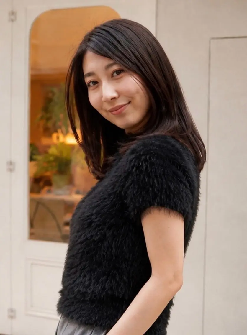 セミロング カラー カット ヘアカラー 梅本 佳容子のヘアスタイル