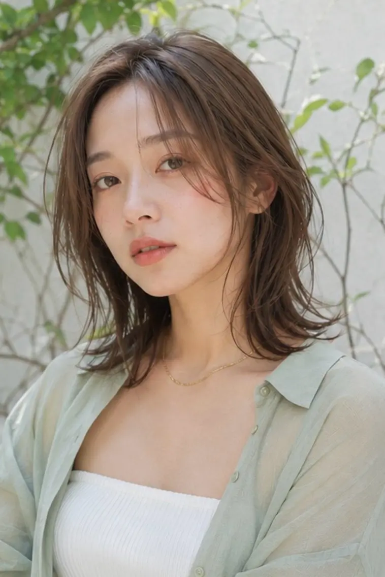 ミディアム カラー カット ヘアカラー トリートメント Garden 浅草蔵前のヘアスタイル