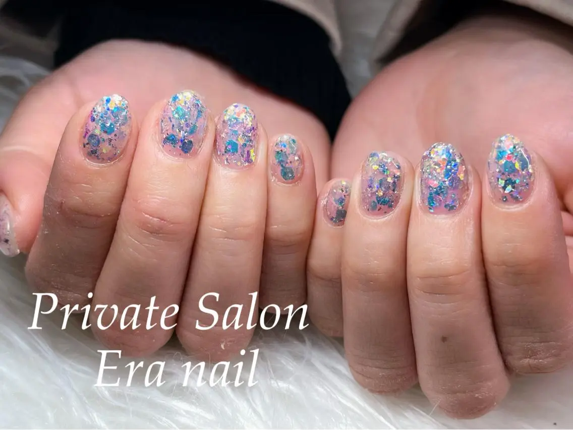ネイル ラメ(グリッター) ワンカラーネイル ハンドネイル Era nailのネイルデザイン