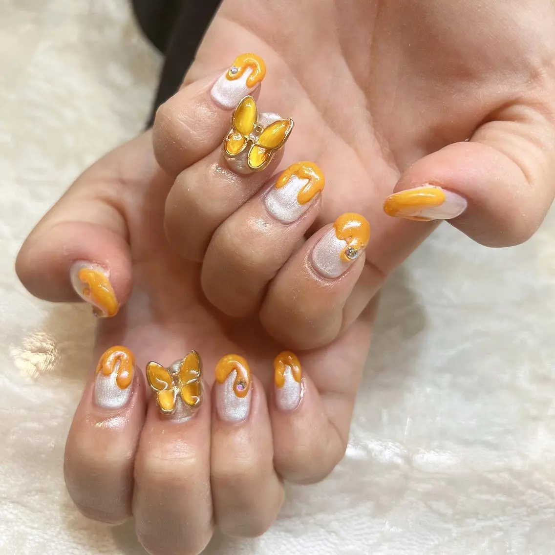 ネイル オレンジ nailist yuiのネイルデザイン
