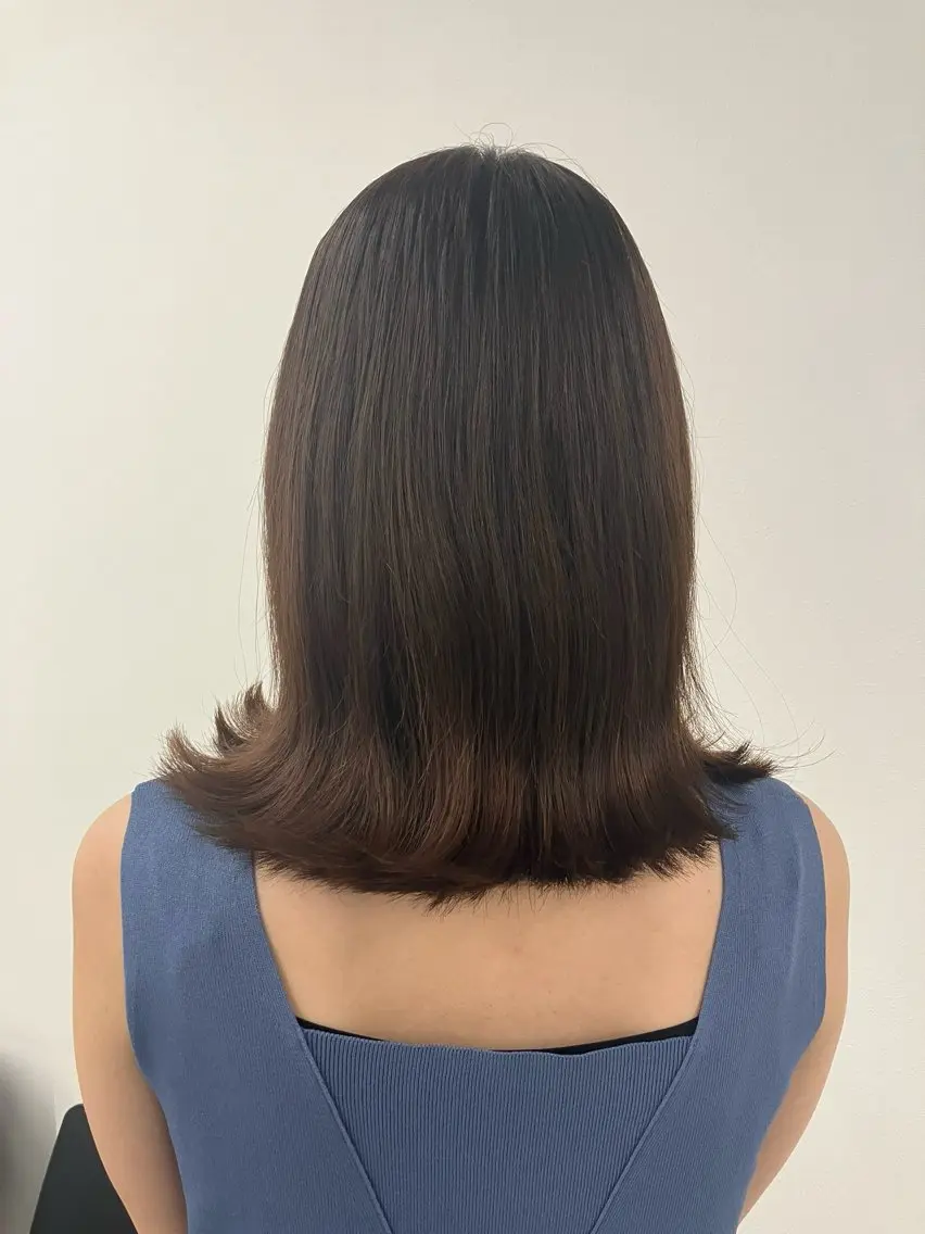 セミロング カラー ヘアアレンジ 💓色落ちまで綺麗な 垢抜けカラー💓のヘアスタイル