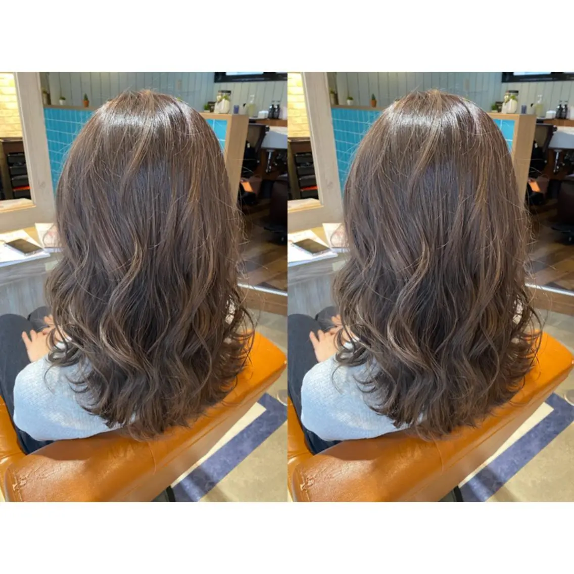 カラー ブリーチ グレージュ ヘアカラー トリートメント 🩵盛れる顔周りヘア EMI🩵のヘアスタイル