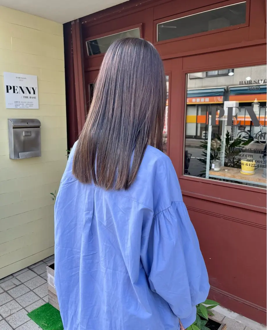 セミロング 縮毛矯正 阪急塚口駅徒歩5分 PENNY🌼のヘアスタイル