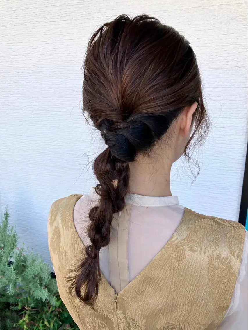 ロング ヘアアレンジ 結婚式・ブライダル 浜田 希々香のヘアスタイル