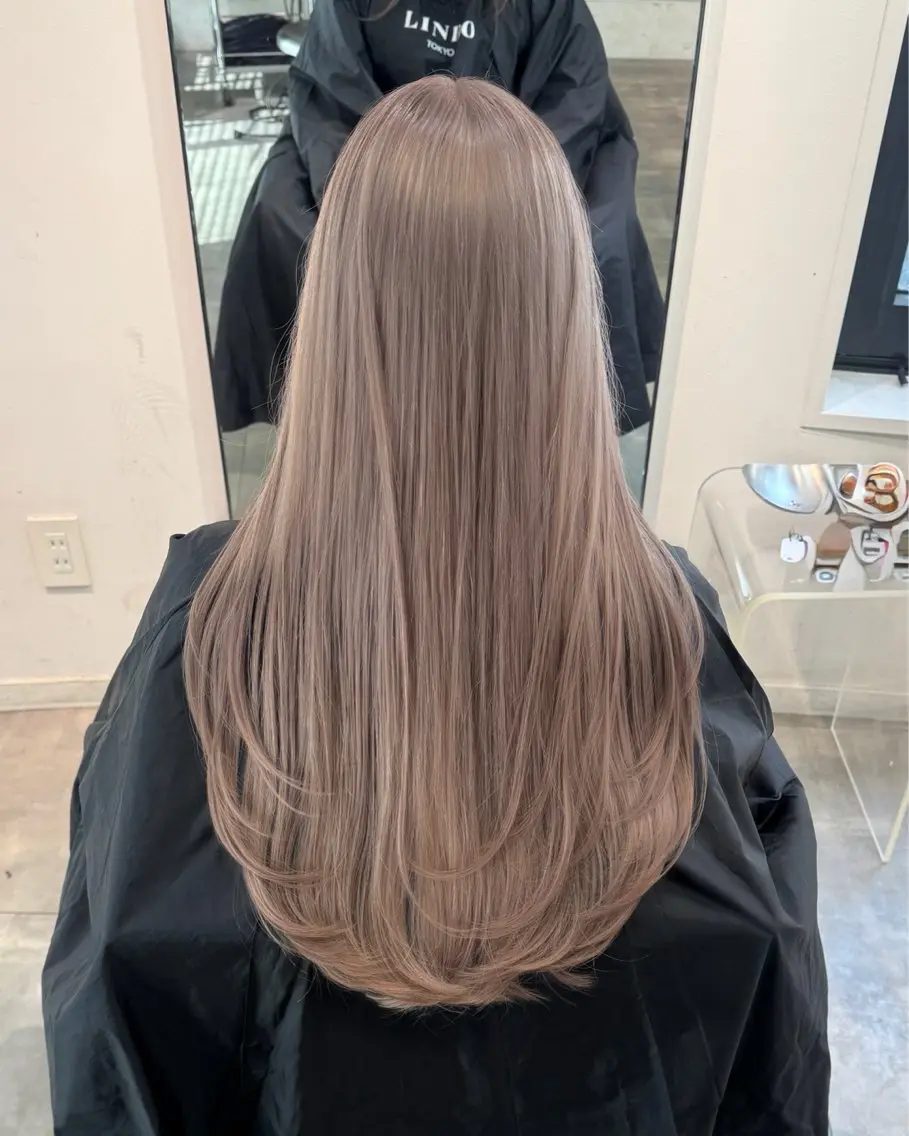 ロング カラー ベージュカラー ブリーチ ブロンド ケアブリーチ 透明感カラー 堂本 陽のヘアスタイル