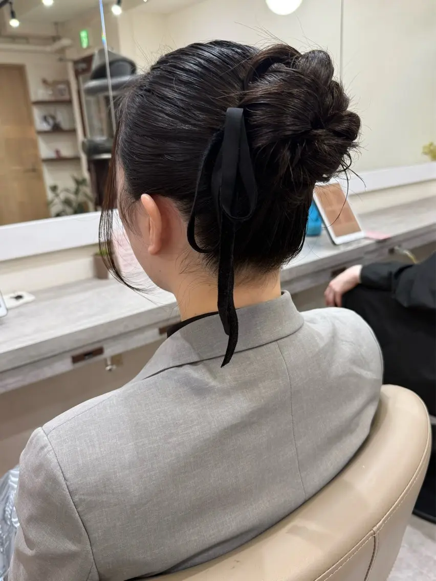 セミロング ヘアアレンジ ヘアセット 韓国風パーマ/ヘア セット/店長みづきのヘアスタイル