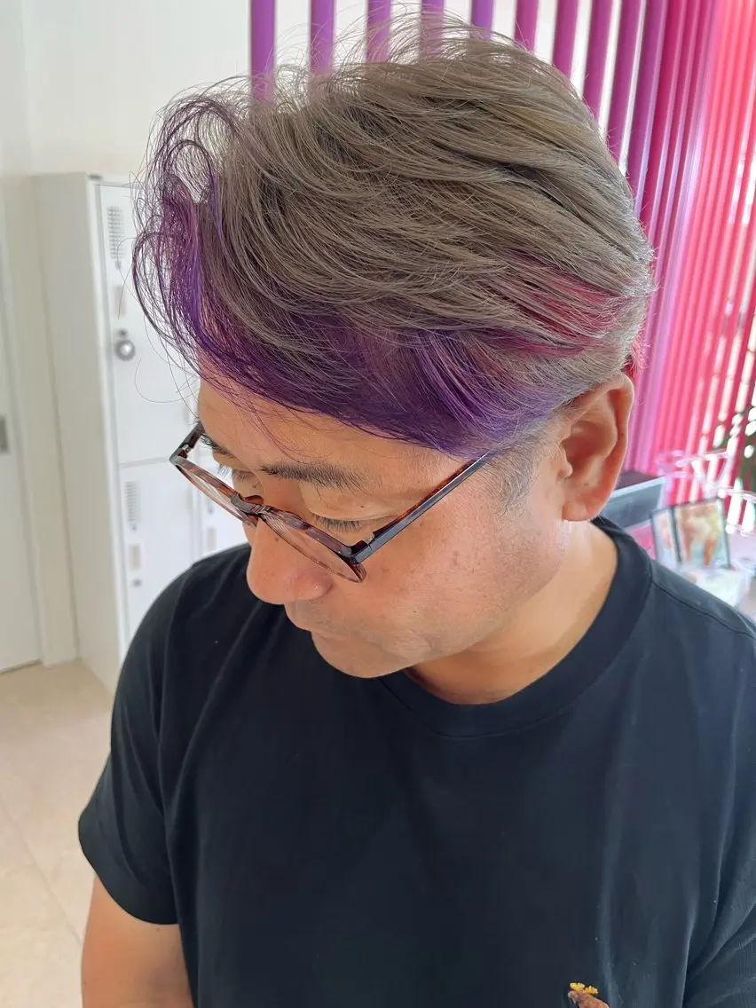 ショート カラー メンズ デザインカラー カット ヘアカラー トリートメント MAO カラーモデル募集中のヘアスタイル