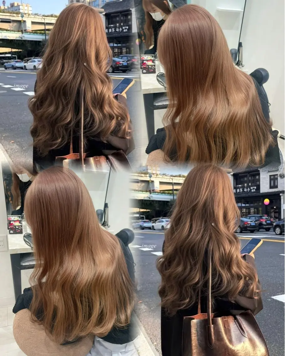 ロング カラー ヘアカラー 韓国ハイレイヤー ハッシュカット特化のヘアスタイル