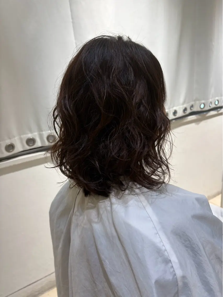 ミディアム パーマ ミディアムパーマ ショートカット/ カラーARAI🫧のヘアスタイル