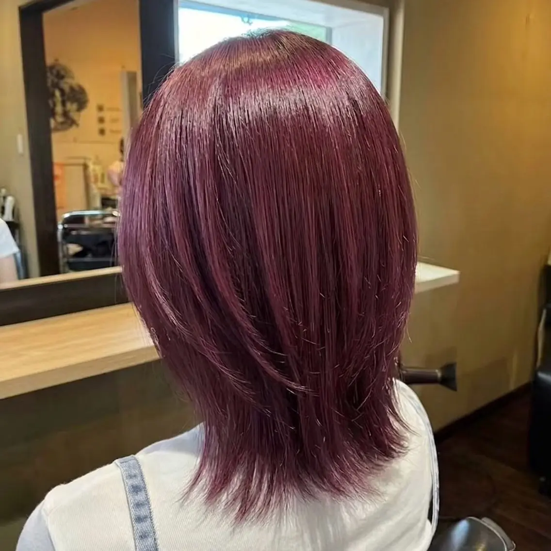 ミディアム カラー ダブルカラー ピンクカラー ヘアカラー 梅田 花音のヘアスタイル
