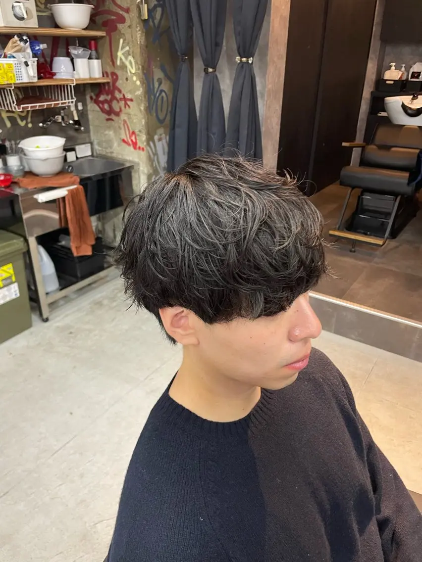 ショート カット パーマ メンズパーマ 毛流れ/シャドウのヘアスタイル