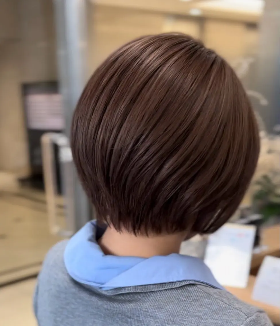 ショート ショートボブ ボブ ショートヘア ヘアカラー トリートメント 古賀/レイヤーボブ /ハッシュカットのヘアスタイル