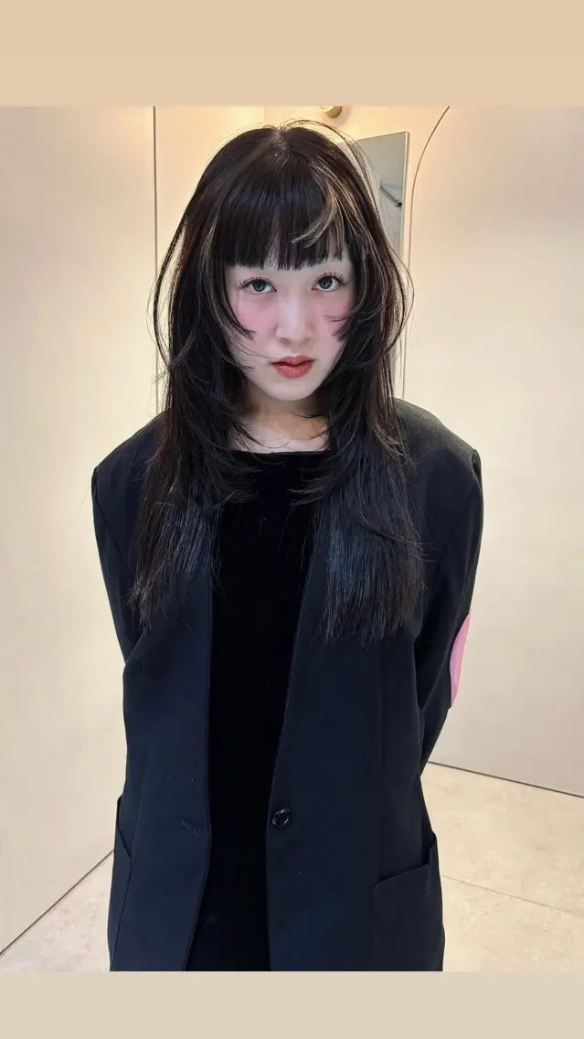 ミディアム 顔周りカット ハイレイヤー レイヤーカット カット kanon レイヤー・ボブのヘアスタイル