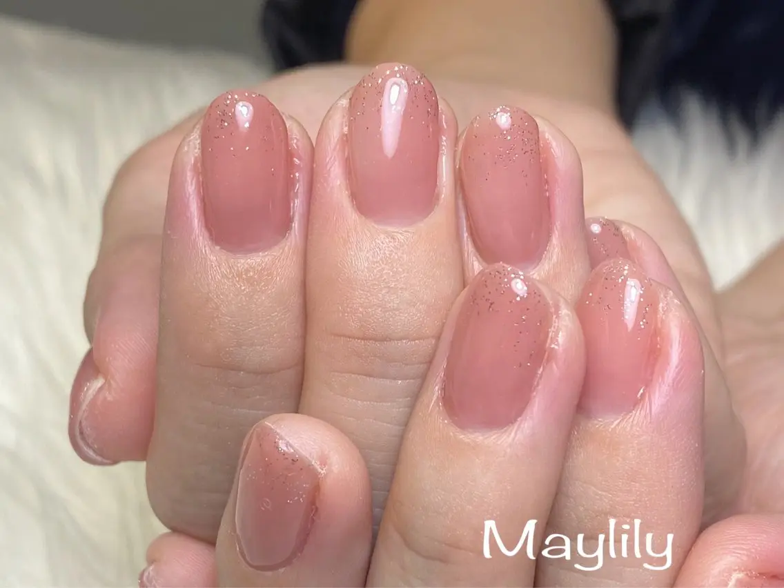 ネイル ラメ(グリッター) ワンカラーネイル ハンドネイル Nail salon Maylilyのネイルデザイン
