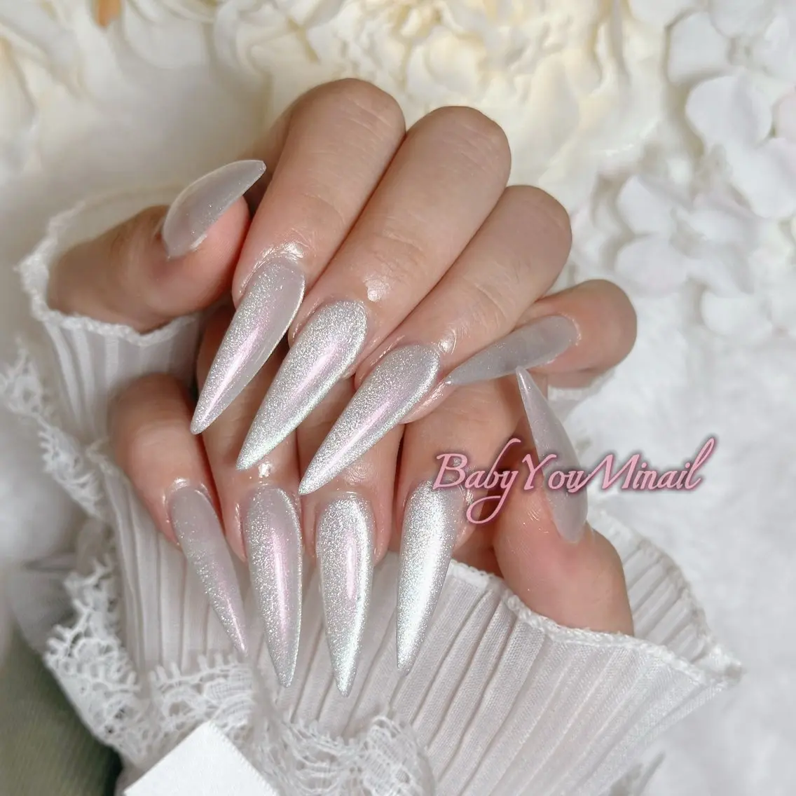 ネイル オーロラネイル チークネイル 成人式 フットネイル フレンチネイル ハンドネイル BabyYouMi nailのネイルデザイン
