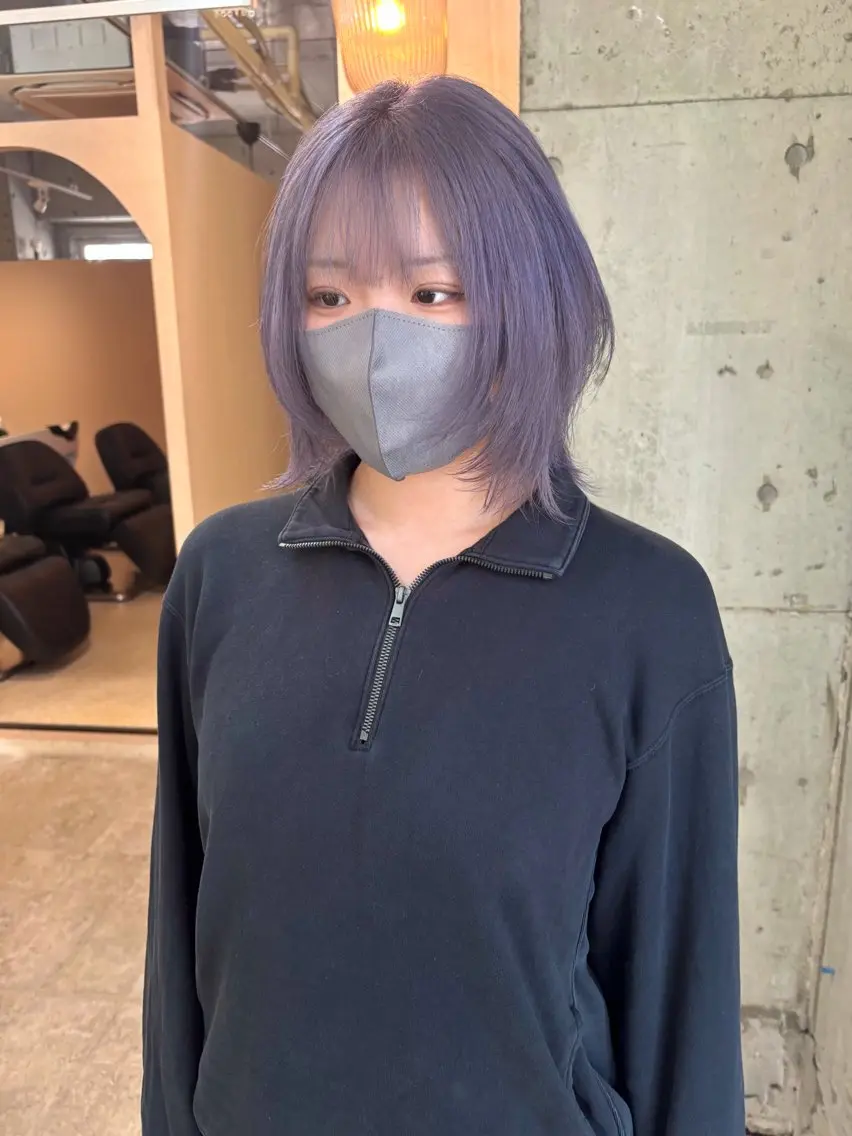 ミディアム カラー パープルカラー ヘアカラー SHOTO ハイトー ン/ブロンドカラーのヘアスタイル