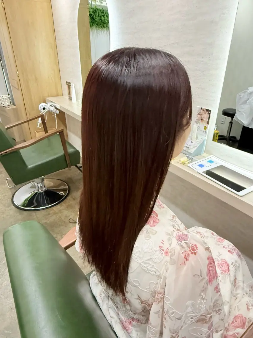 ロング カラー ハイライトカラー ボブ ハイライト 髪質改善 縮毛矯正 縮毛矯正/ /関内/あべももこのヘアスタイル