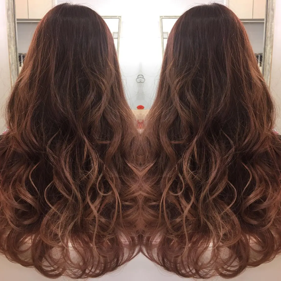 セミロング ロング カラー 髪質改善 中川 翔のヘアスタイル
