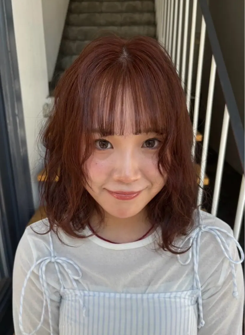 ミディアム ヘアカラー Haircraft 長岡琉菜のヘアスタイル