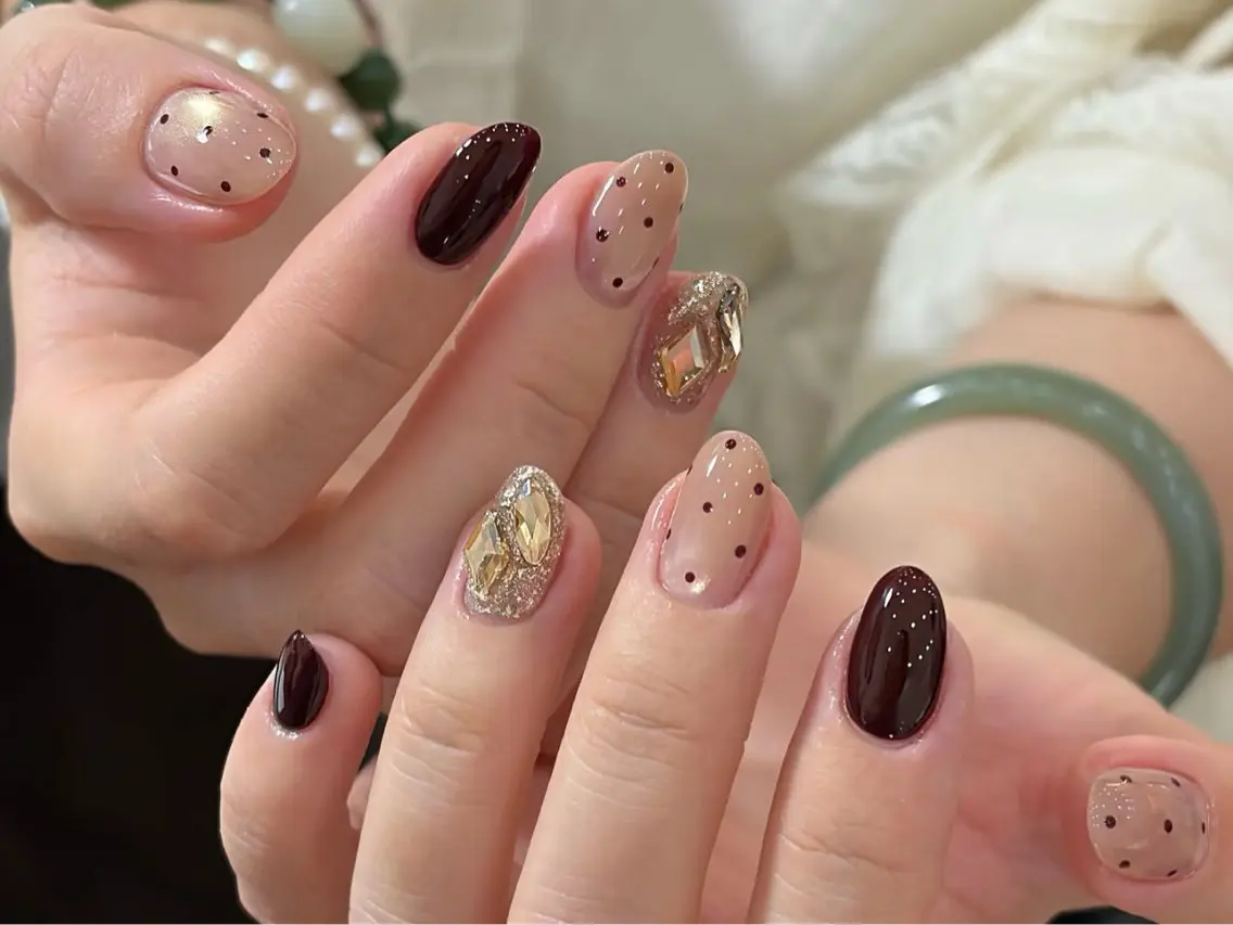 ネイル ブラウン フットネイル フレンチネイル グラデーション 氷ネイル・うるうるネイル ハンドネイル Mixx Nail_ Studioのネイルデザイン