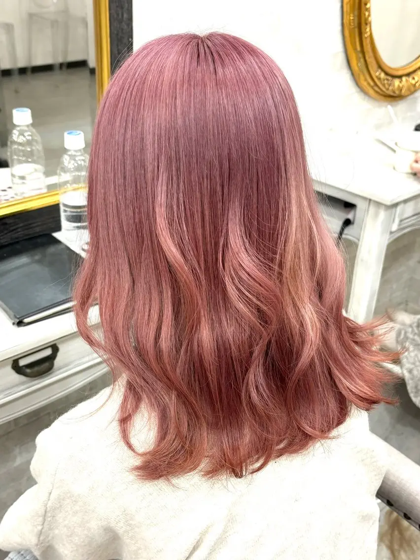 ミディアム ヘアカラー ヘアセット☆ 髪質改善カラー☆まいのヘアスタイル
