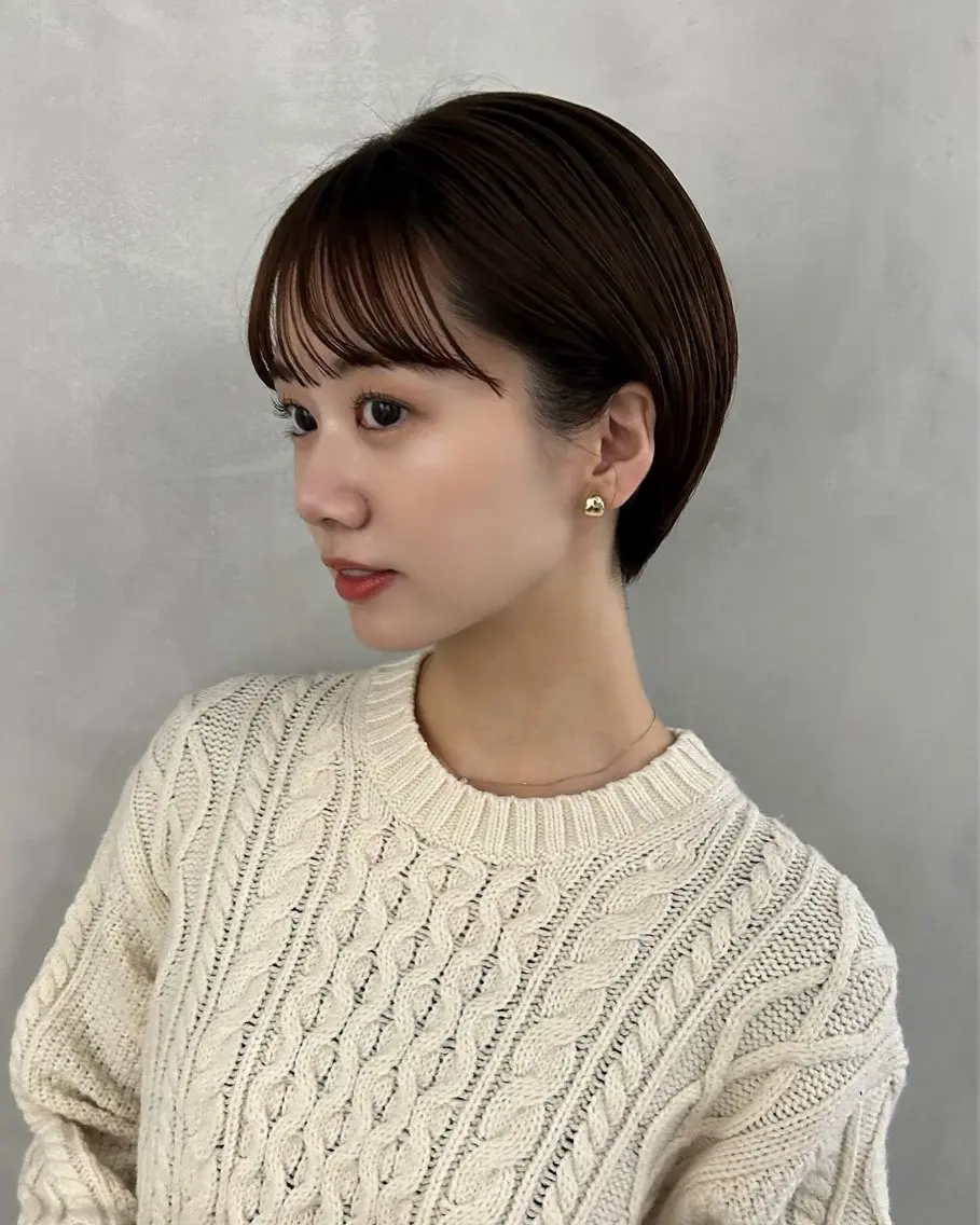 ショート カラー ブラウンカラー ショートヘア ❤️ショートカット ・顔周りカット❤️のヘアスタイル