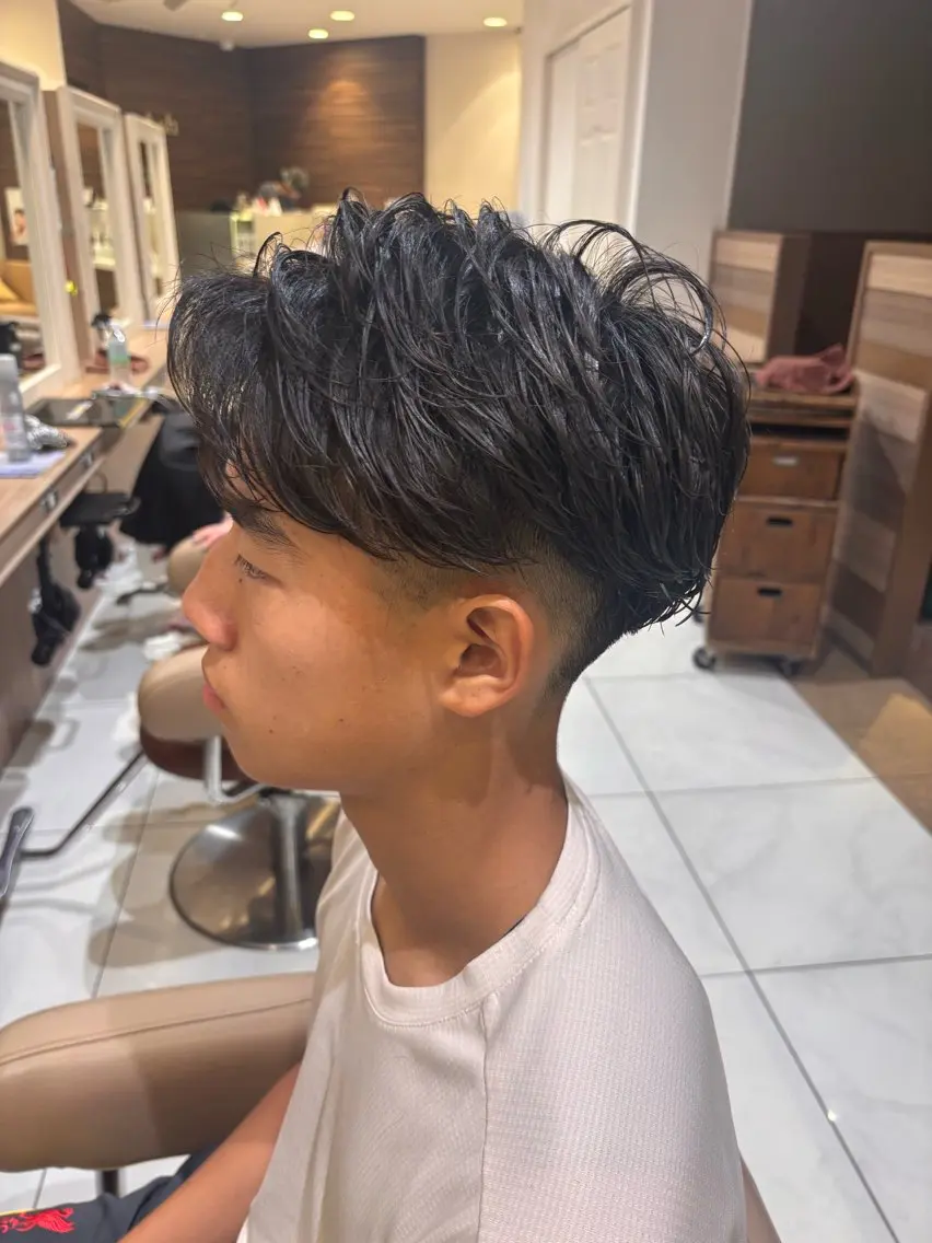 メンズ カット パーマ Ash元住吉 クサカハルトのヘアスタイル