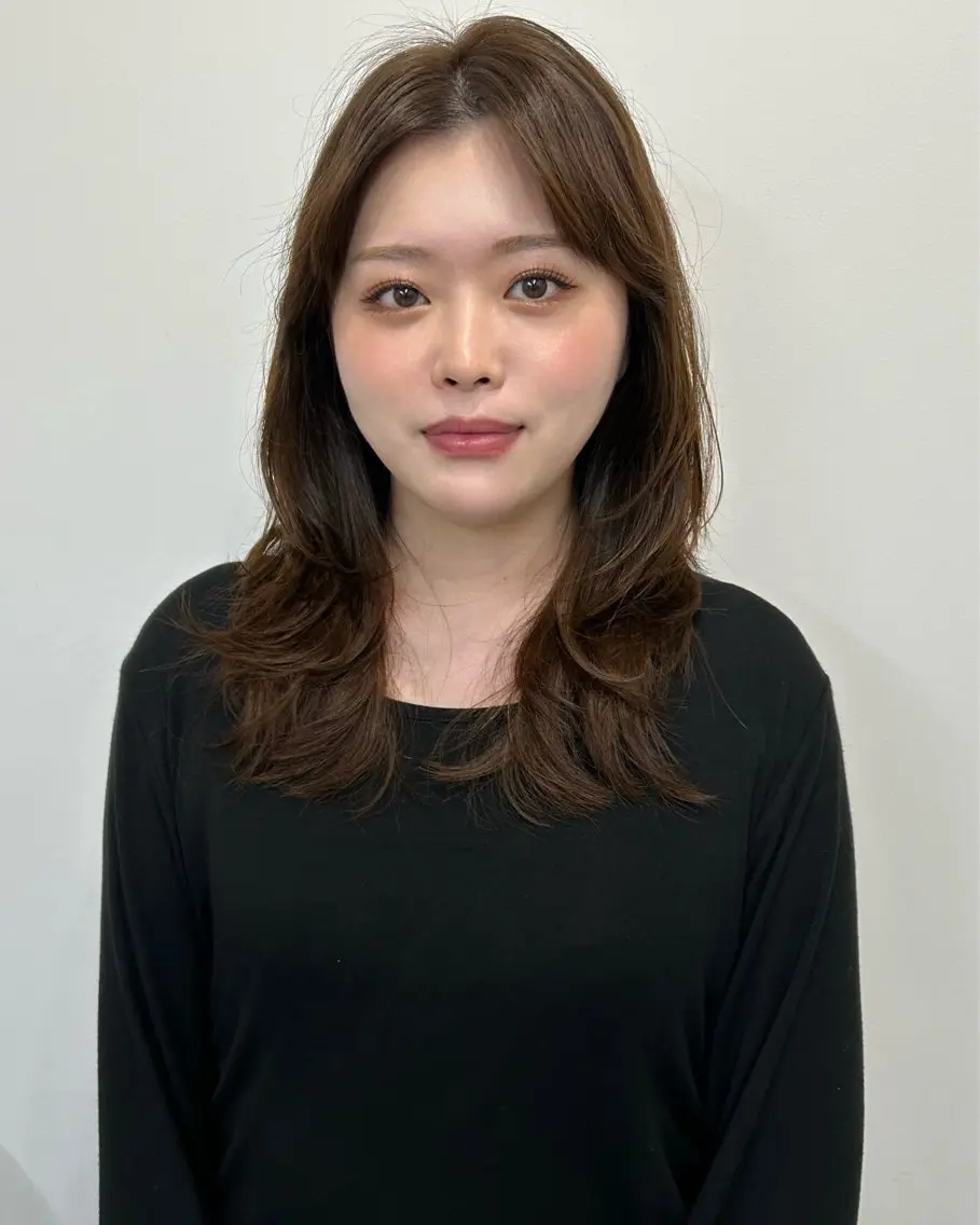 ミディアム ボブ 顔まわりレイヤー 韓国風ヘア レイヤーカット 似合わせカット カット ヘアカラー トリートメント 韓国ヘア/レイヤー Lily Wongのヘアスタイル