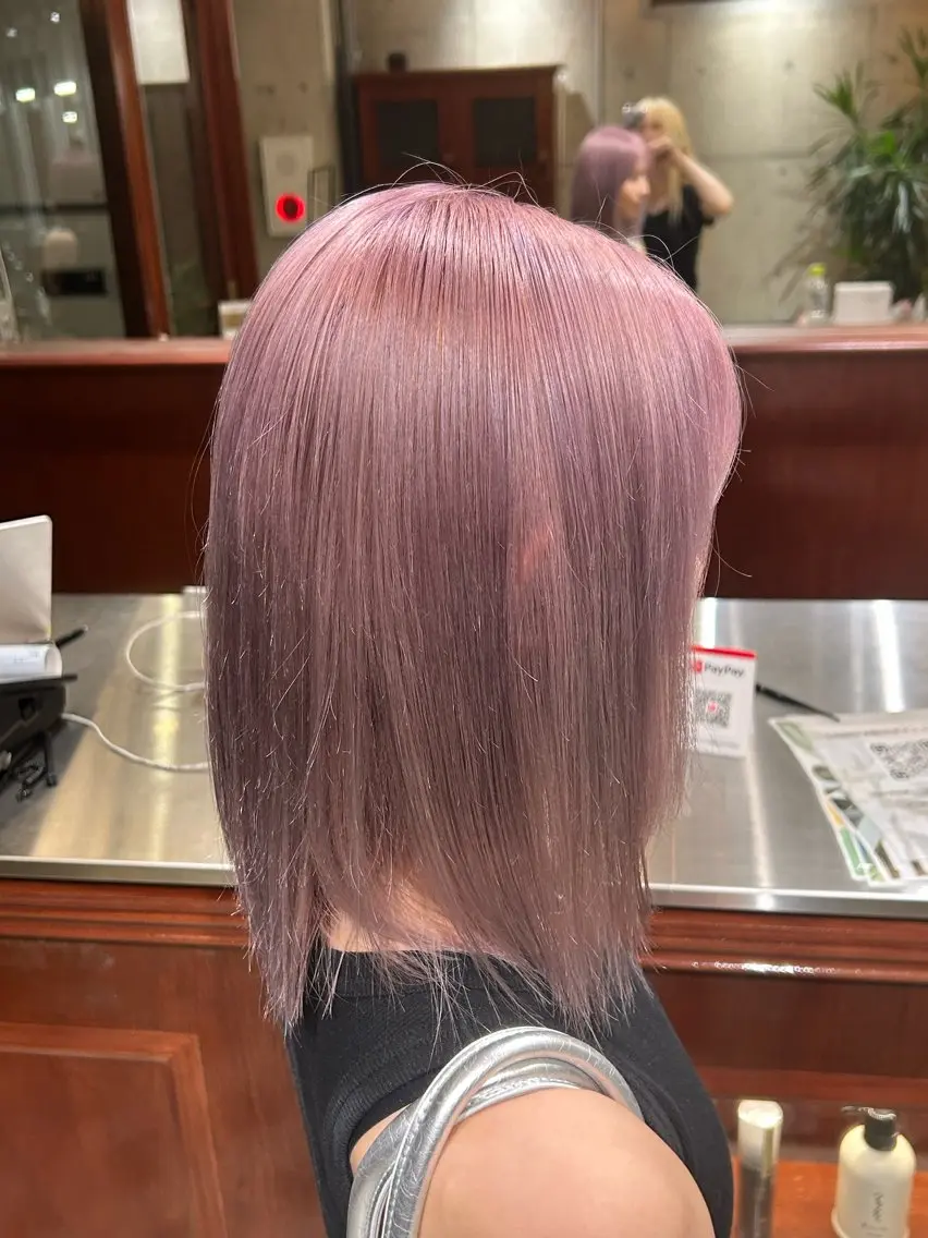 セミロング パープルカラー ヘアカラー iris🌙 miyuのヘアスタイル