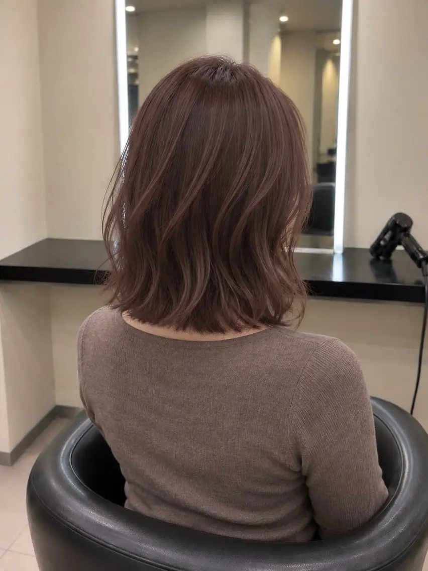 ミディアム カラー ブラウンカラー トリートメント 🌈ウルトワ水素 髪質改善naru🌈のヘアスタイル