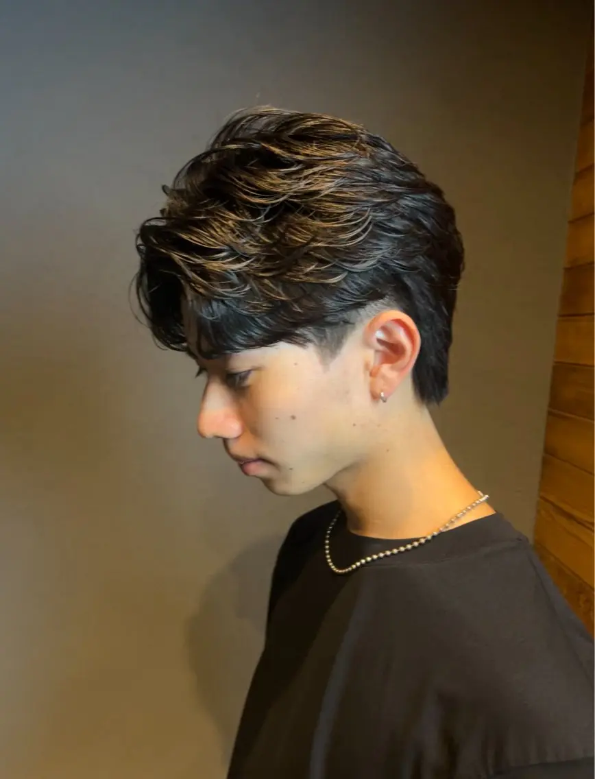 パーマ メンズ カット パーマ Lit 前里花鈴のヘアスタイル