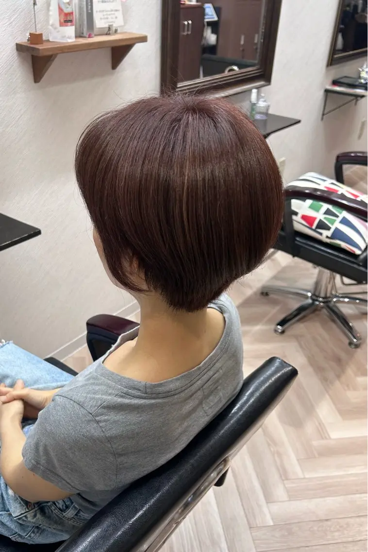 ショート カラー ハイライトカラー ピンクカラー バイオレットカラー ハイライト 原田 歩実のヘアスタイル