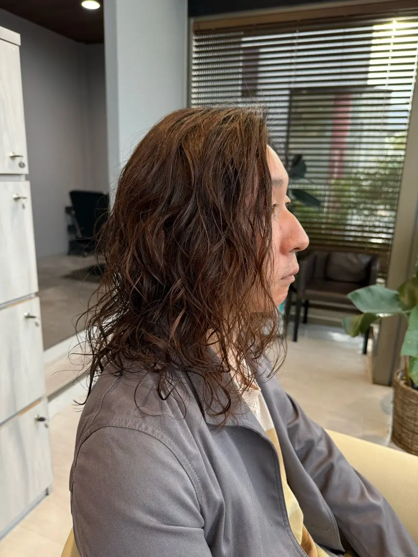 ロング メンズ メンズパーマ ロング 田辺 湧愛のヘアスタイル