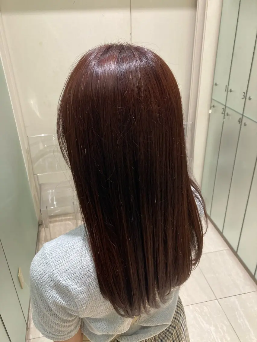 ロング カラー レッドカラー 井上 実南🌻🌱のヘアスタイル