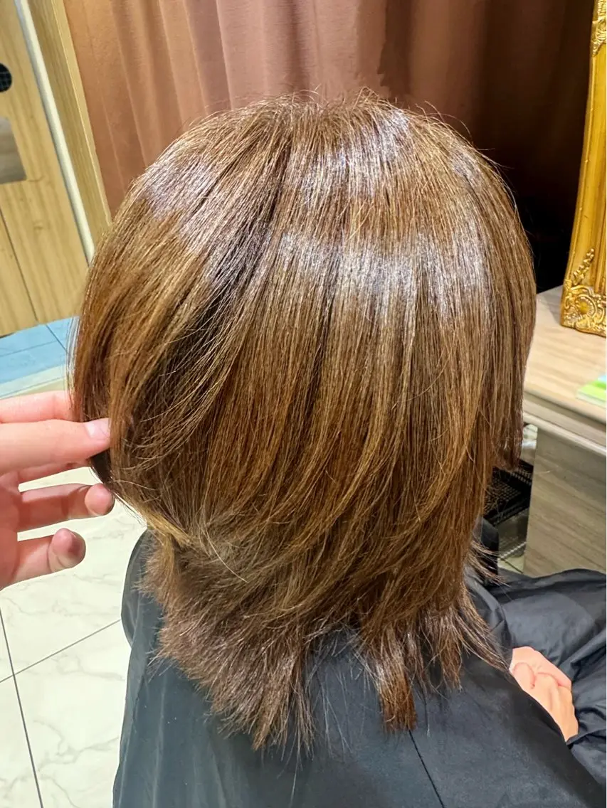 ショート カラー 縮毛矯正/ 透明感カラー/奥寺のヘアスタイル